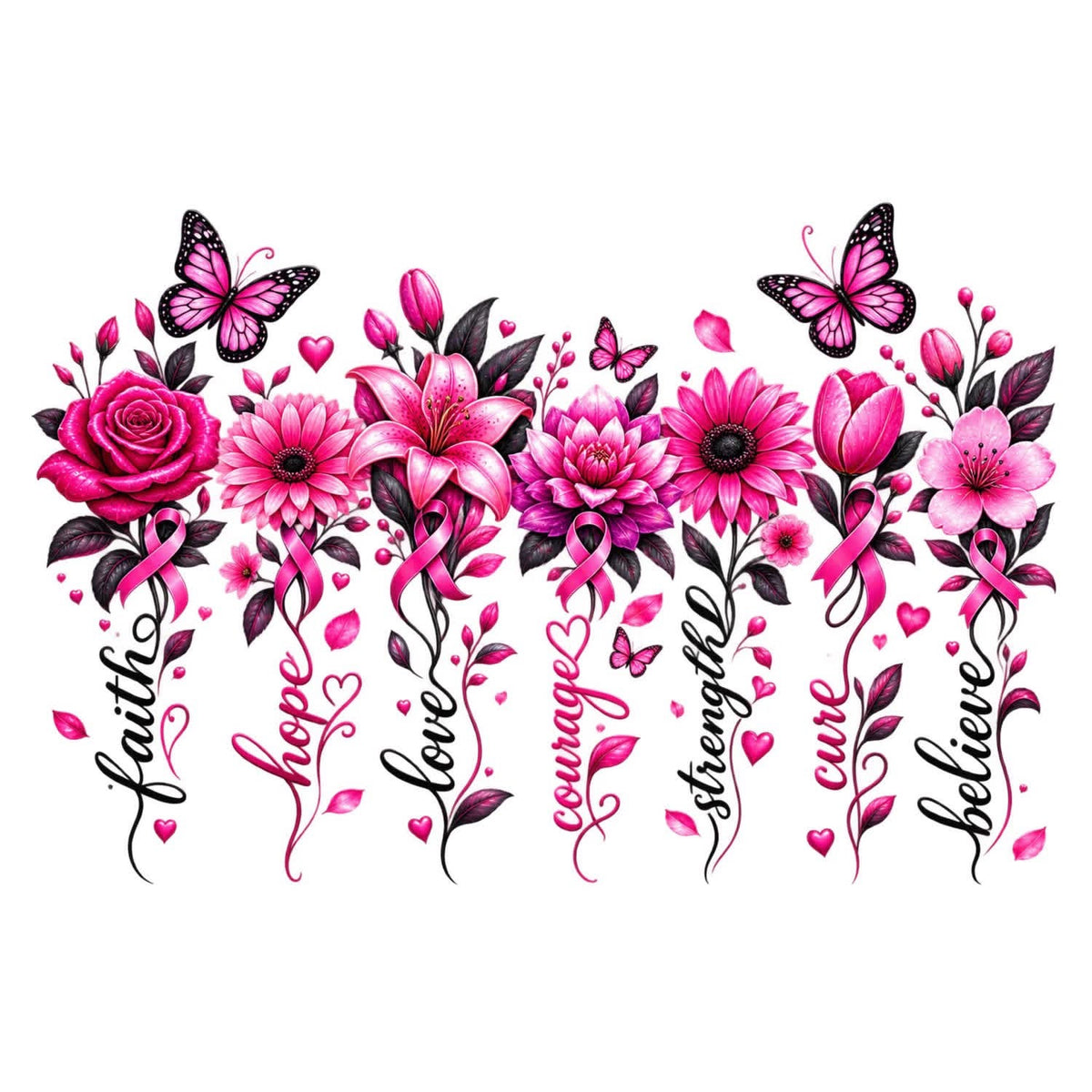 Breast Cancer Flowers T-Shirt