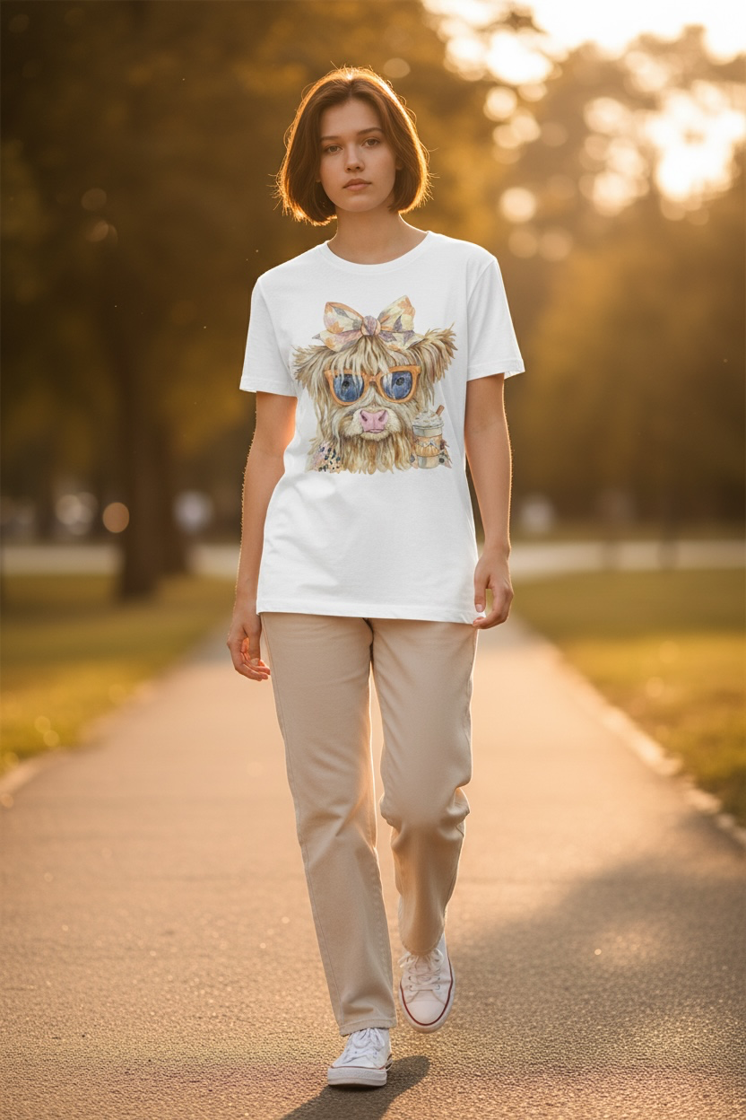 HIGHLAND COW FALL CREWNECK TSHIRT