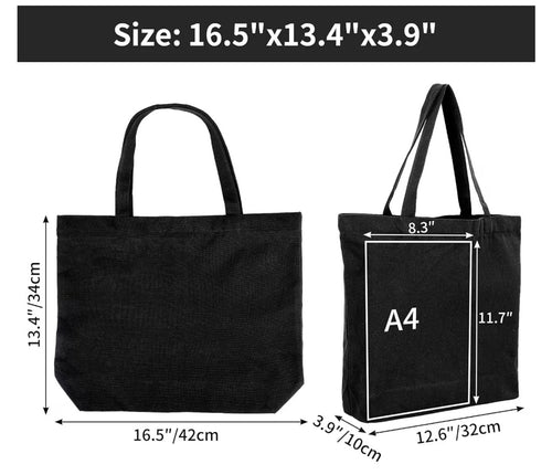 16X15 Natural Cotton Tote Light Weight with Zipper