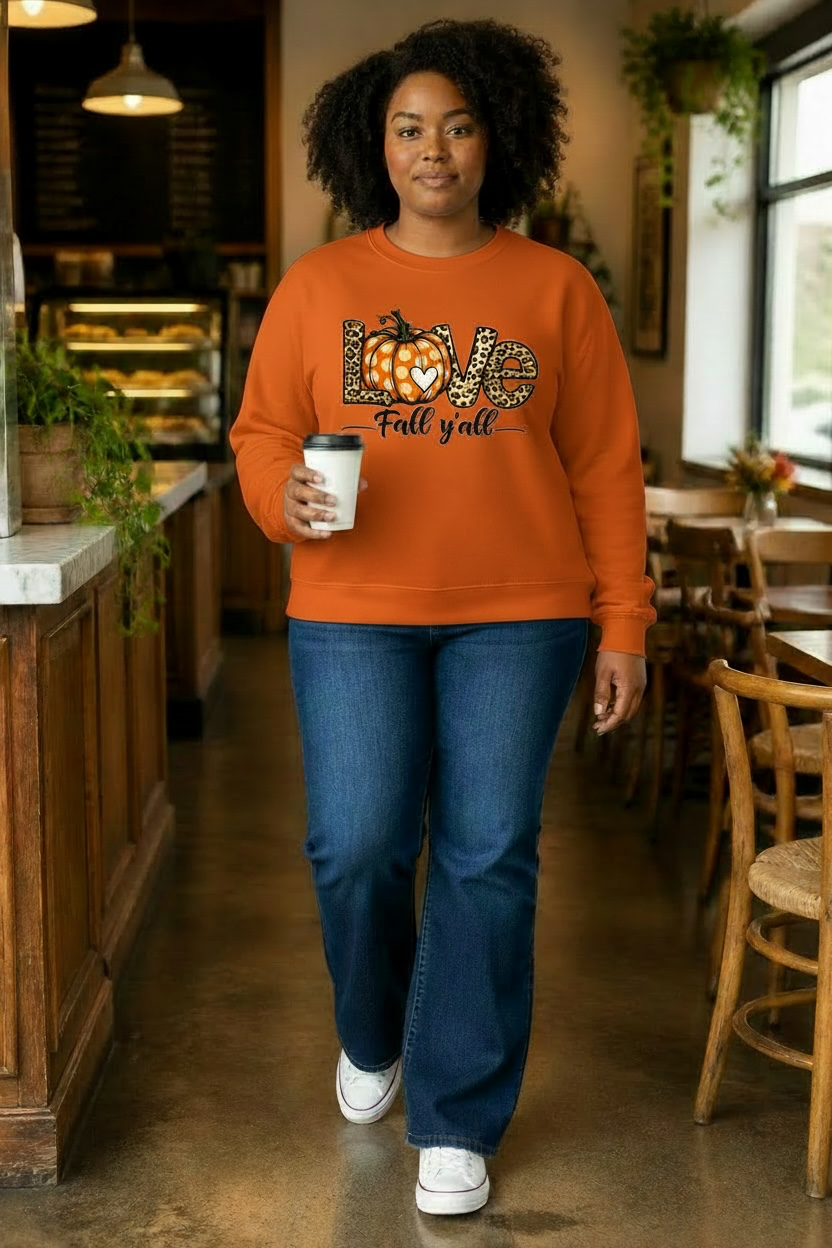 Love Fall Ya'll Crew Neck Sweater