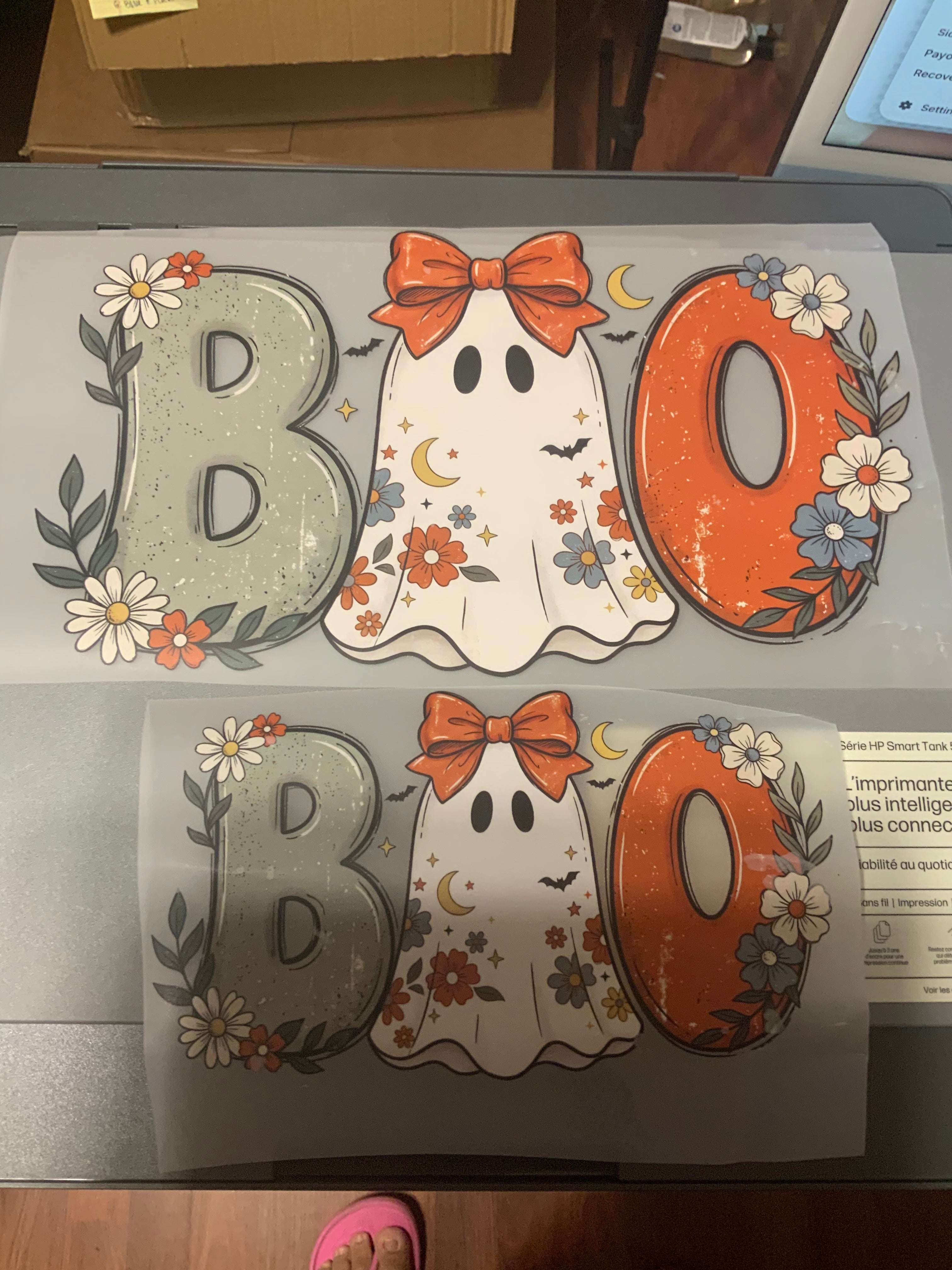 GHOST BOO W ORANGE BOW