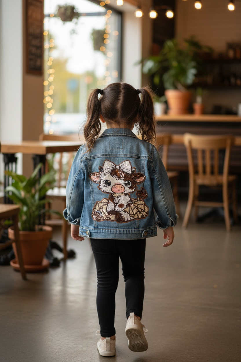 Baby Highland Cow Denim Jacket